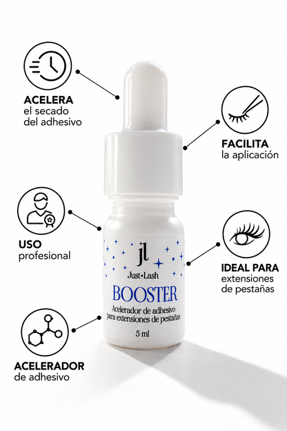 Booster JustLash 5 ml | Acelerador de Adhesivo para Extensiones de Pestañas