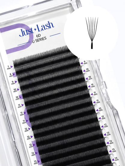 Fibras Tecnológicas 6D U Shape Mate para Extensiones de Pestañas | JustLash